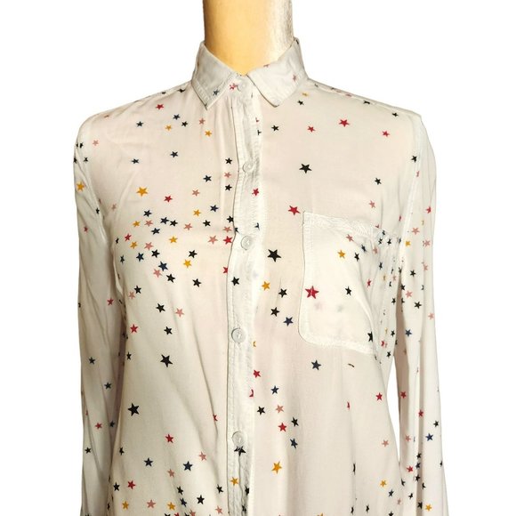 Beachlunch Lounge Caroline Stardust Button Down Blouse Women's XS/TP - Picture 3 of 15